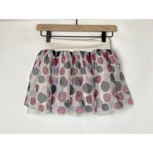 Girl's Pink & Gray Polka Dot Skirt Gymboree Size 8